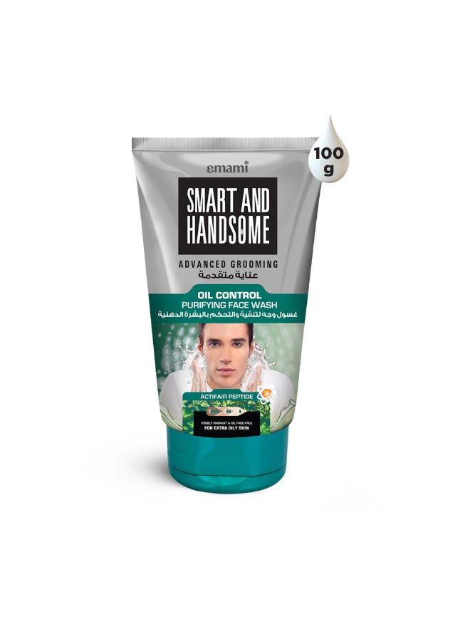 emami Men Oil Control Radiance Face Wash | With Actifair Peptide & Charcoal Beads | Deep Cleansing, Excess Oil Removal & Matte Look | For Extra Oily Skin - Image 1